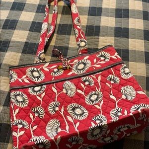 Vera Bradley Red & Black Floral Big Shoulder Bag